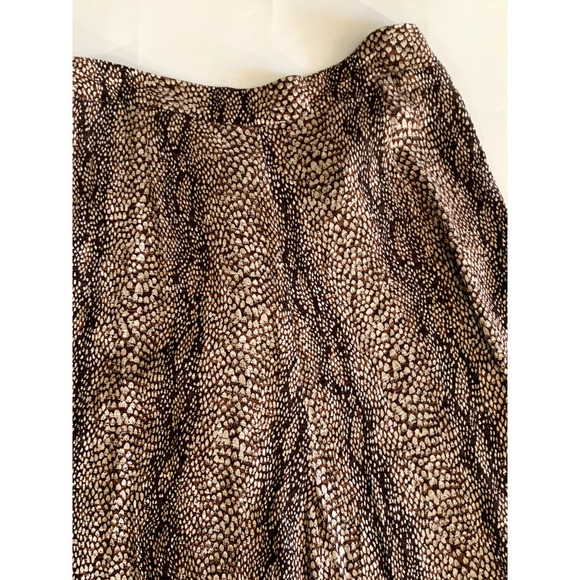 Anthropologie Skirted Wide Leg Pants, brown/white animal print, 10, bohemian - Picture 4 of 5